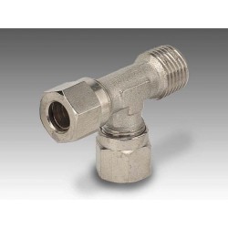 B8 8/6 - 3/8" - Racor bicono T rosca lateral con rosca macho en latón