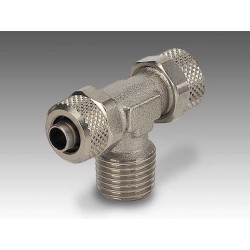 C7 10/8 - 1/2" - Racor rápido T rosca central con rosca macho en latón