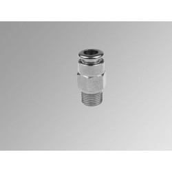 F1-C NSF Ø6 - 1/4" - Racor recto macho rosca cónica para uso alimentario