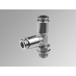 F38 NSF Ø8 - 1/4" - Racor T giratoria con rosca lateral para uso alimentario