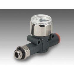 MAN L 1/4" - Ø8 - Manómetro en línea rosca-tubo