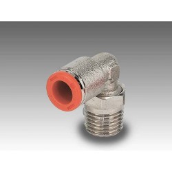 RL31-C Ø4 - 1/8" - Racor automático codo giratorio con rosca cónica en latón