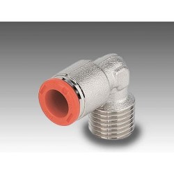 RL39/C Ø10 - 1/4" - Racor automático codo rosca-tubo con rosca cónica
