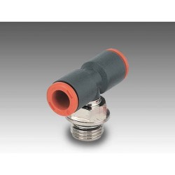 RL35 Ø6 - M5 - Racor automático T con rosca central  en tecnopolímero