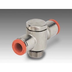 RL55 Ø4 - M5 - Racor automático banjo doble orientable tornillo simple en latón.