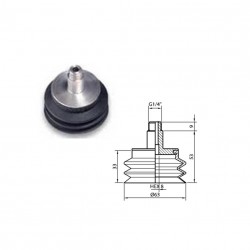 Ventosa de fuelle Ø63 mm en nitrílico