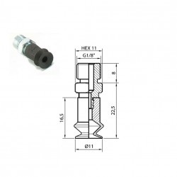 Ventosa de fuelle Ø10 mm en silicona blanca