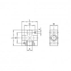 Regleta distribuidor cruz 3/8" aluminio